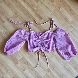 Sugar Thrillz Made U Blush Gingham Crop Top